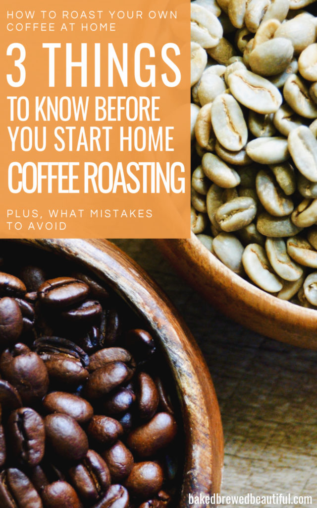 wooden bowls filled with roasted coffee beans and unfrosted green coffee beans