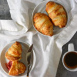 butter croissants and coffee