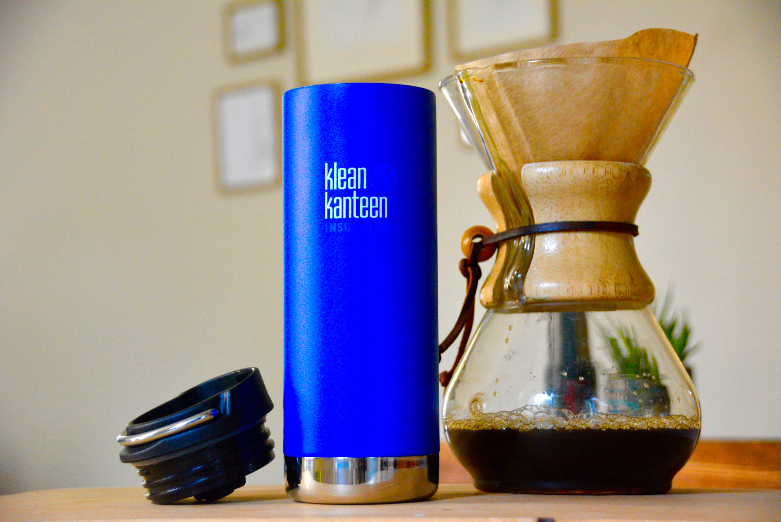 Klean Kanteen 16oz Vacuum Insulated Blue Green Teal Coffee Tumbler Cup Mug