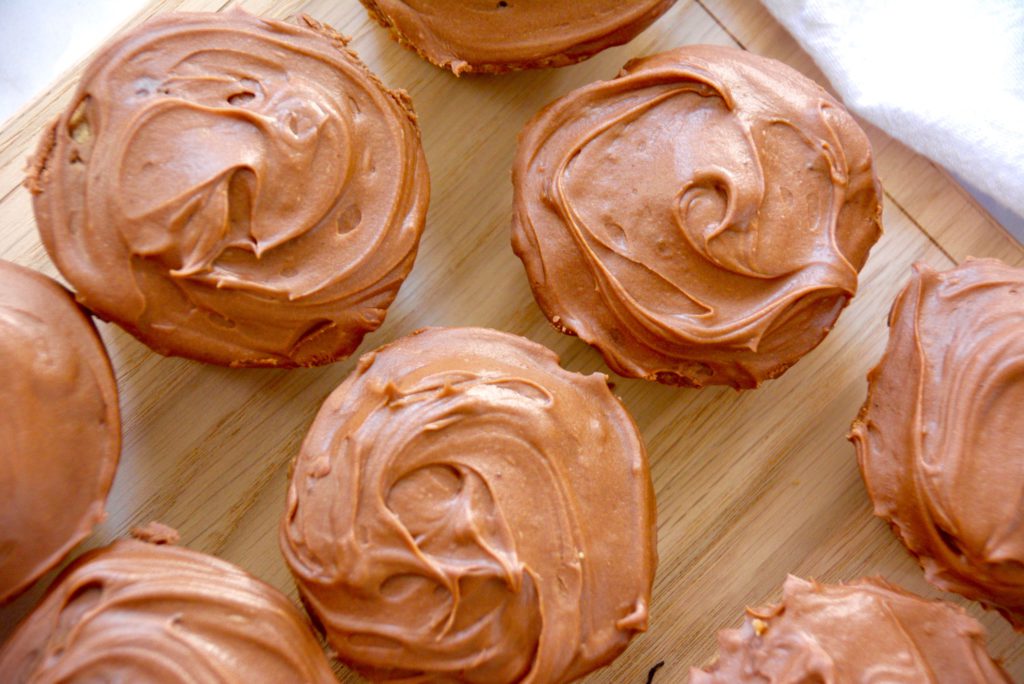 chai cupcakes on wood