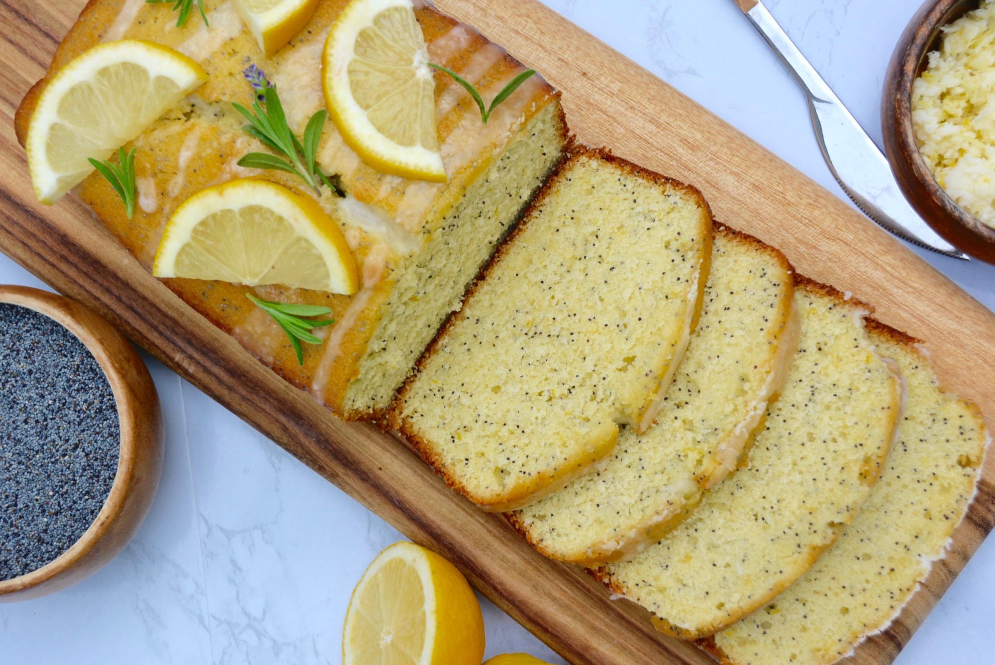 Moist Lemon Poppy Seed Loaf Cake with Lavender Glaze Recipe Baked