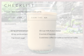 checklist for almond essence latte