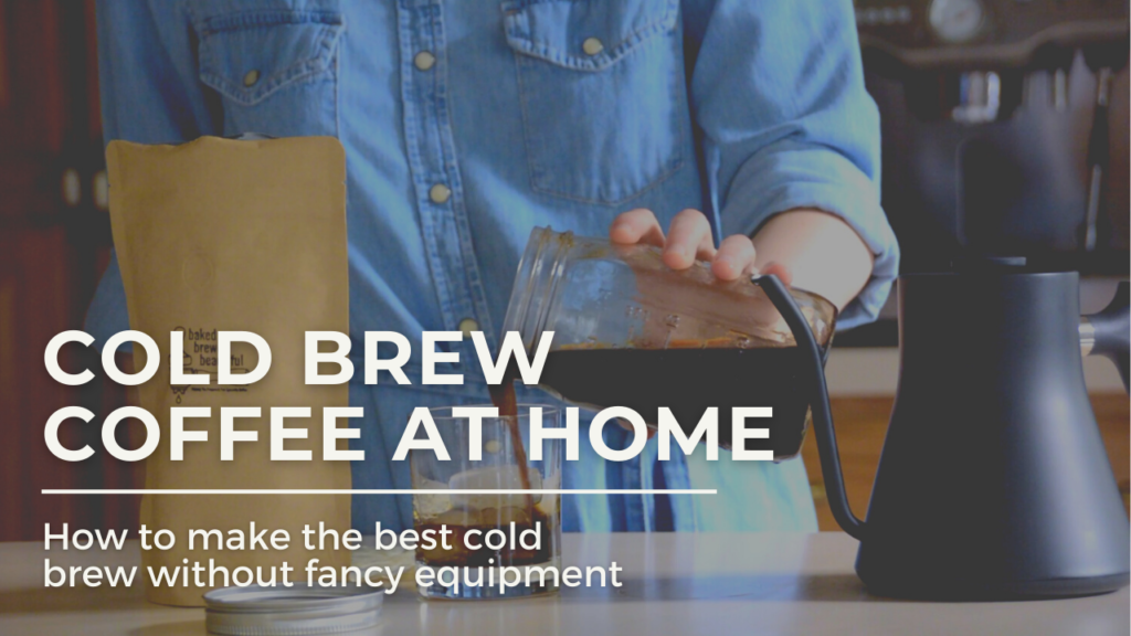 pouring cold brew into a glass