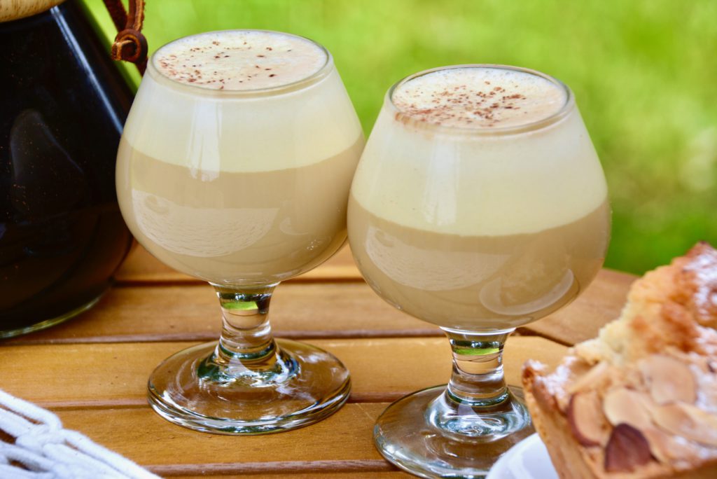 Vietnamese egg coffee in egg nog glasses