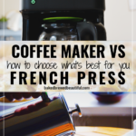 coffee maker at the top and french press on the bottom of pin